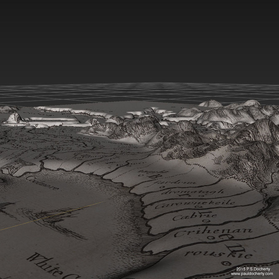 The Hollar - Parsons Map of Inishowen (Ireland) sculpted in 3D